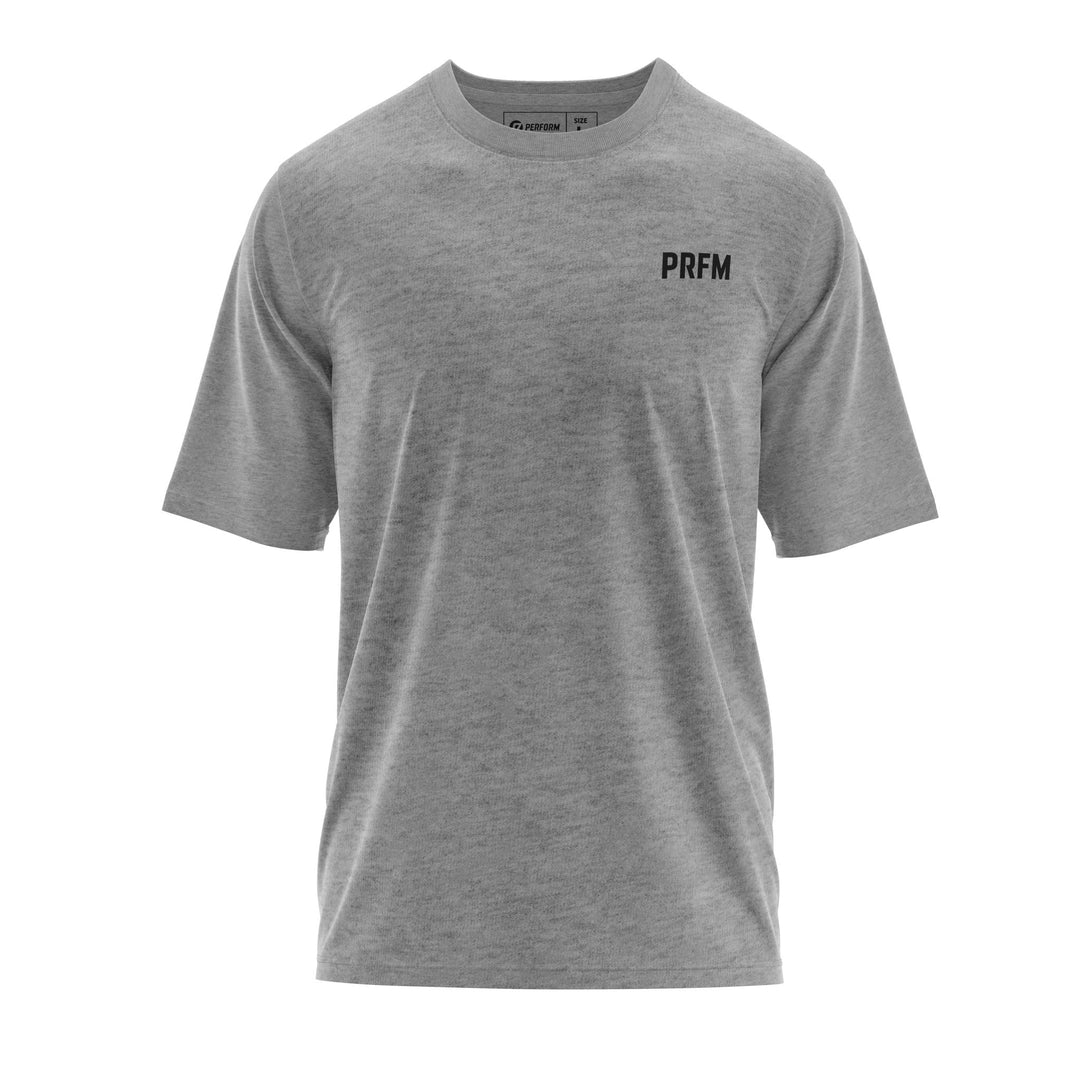 STRENGTH OUTLINED OVERSIZE TEE - HEATHER GREY