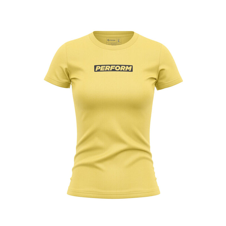 WOMEN'S PERFORM TEE - YELLOW - Perform Athletics