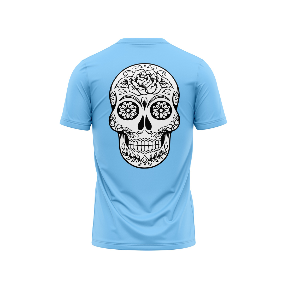 SUGAR SKULL TEE - SKY BLUE - Perform Athletics